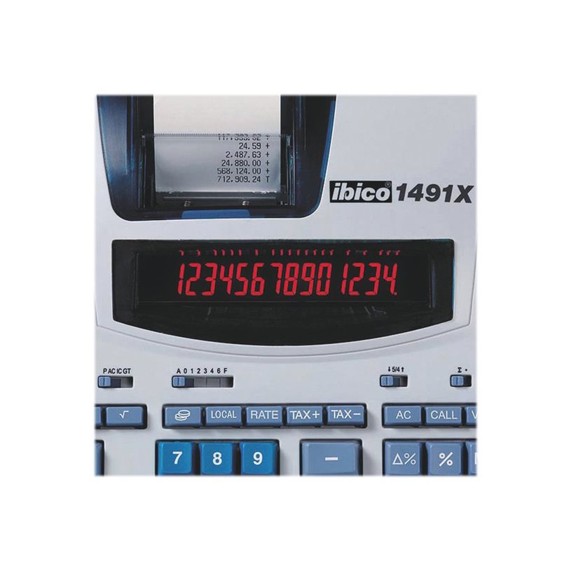 0403000371727-Rexel Ibico Professional 1491X - Calculatrice avec imprimante - LCD - 14 chiffres - alimen-P_300037172_5-1