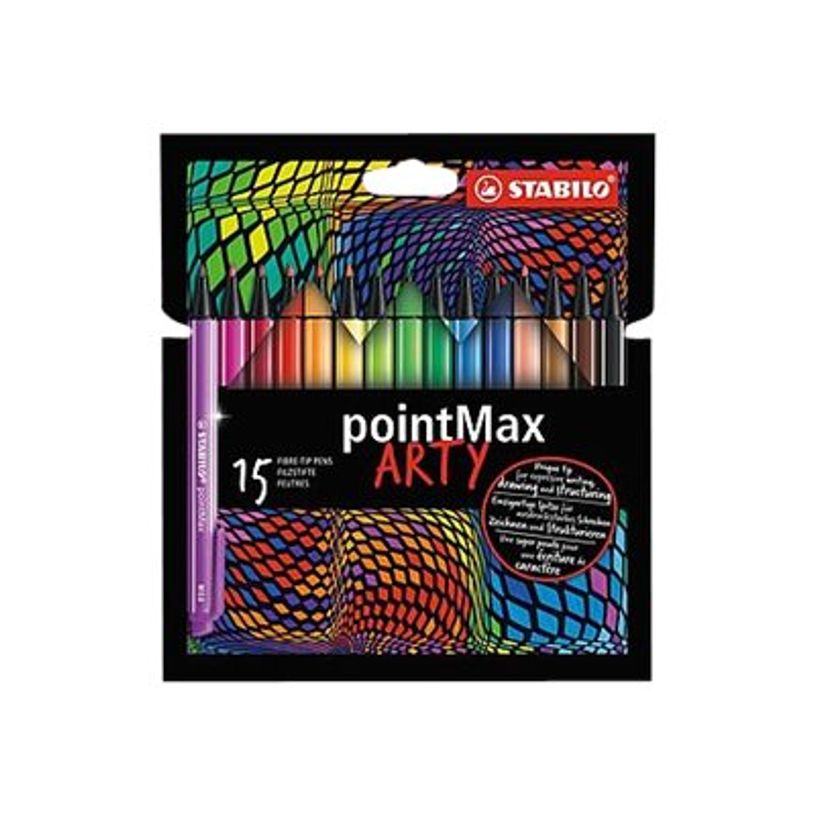 4006381557498-STABILO pointMax Arty - 15 Feutres d'écriture - pointe moyenne - couleurs assorties-P_300040358_1-0