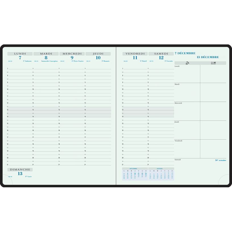 3660942069151-Agenda Tailor Horizons 22 - 1 semaine sur 2 pages - 18,5 x 22,5 cm - disponible dans diff