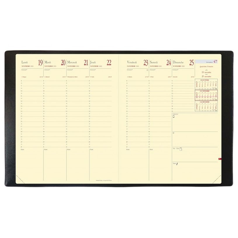 3371010444236-Agenda Sahara President Prestige avec répertoire - 1 semaine sur 2 pages - 21 x 27 cm - r-P_400000752_3-1