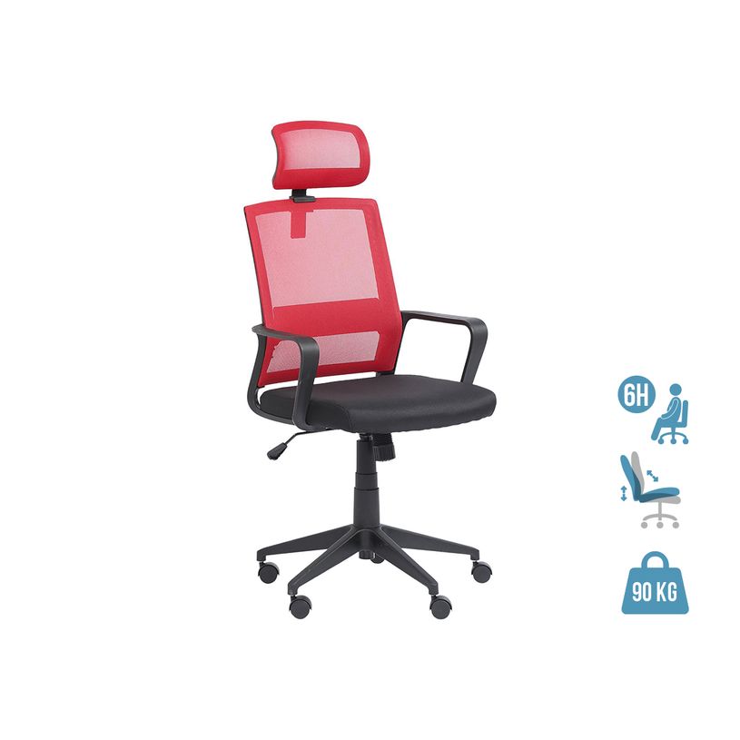 3760185020879-Fauteuil de bureau LIBERTY 02 - accoudoirs fixes - appui-tête réglable - noir et rouge-P_400000843_1-0