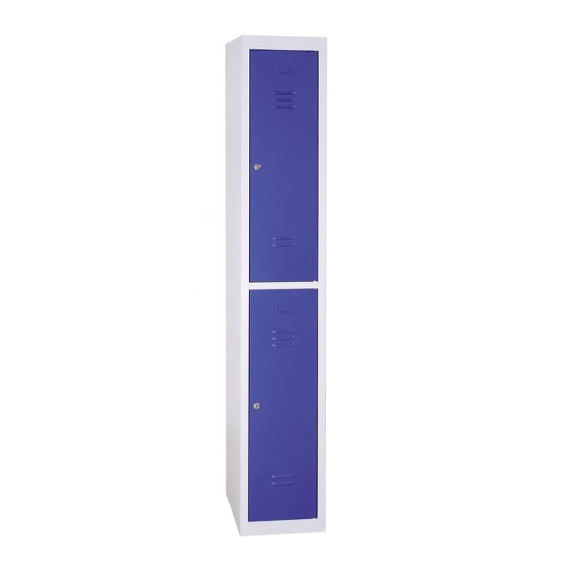 3700339889112-Vestiaire 2 casiers (à monter) - colonne de départ - H180 x L30 x P50 cm - gris/bleu-P_400001648_1-0