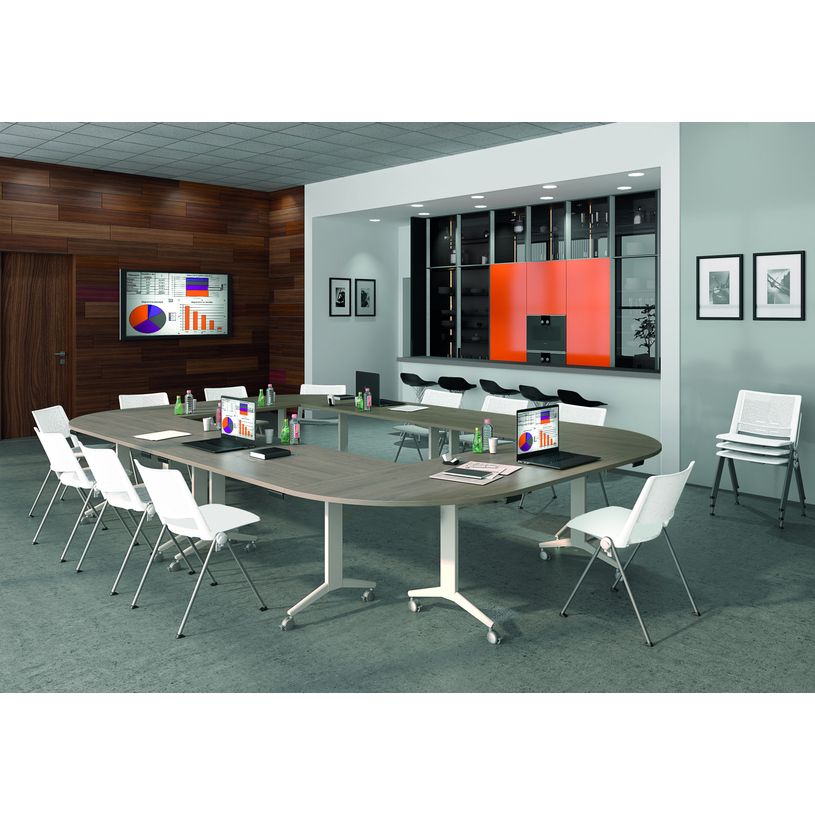 3253310171664-Table de réunion abattantes angle à gauche - L200 x P80 cm - pied alu - plateau imitatio-P_400001689_5-4