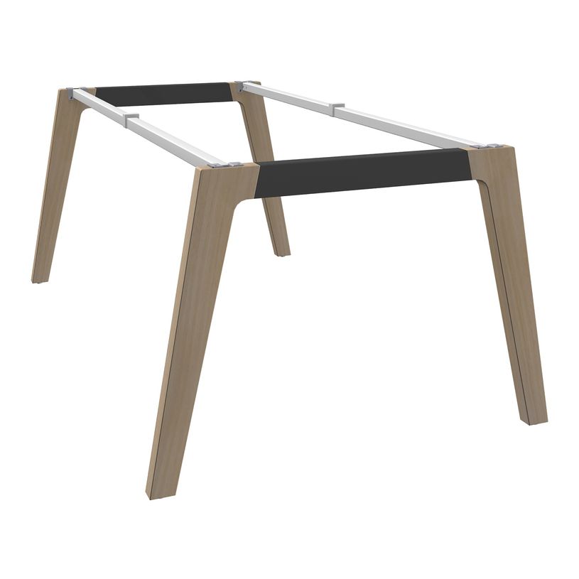 3253310171770-Bureau WOODY Manager - L180 x P100 x H72,5 cm - pieds chêne traverse carbone - plateau im-P_400001884_3-2