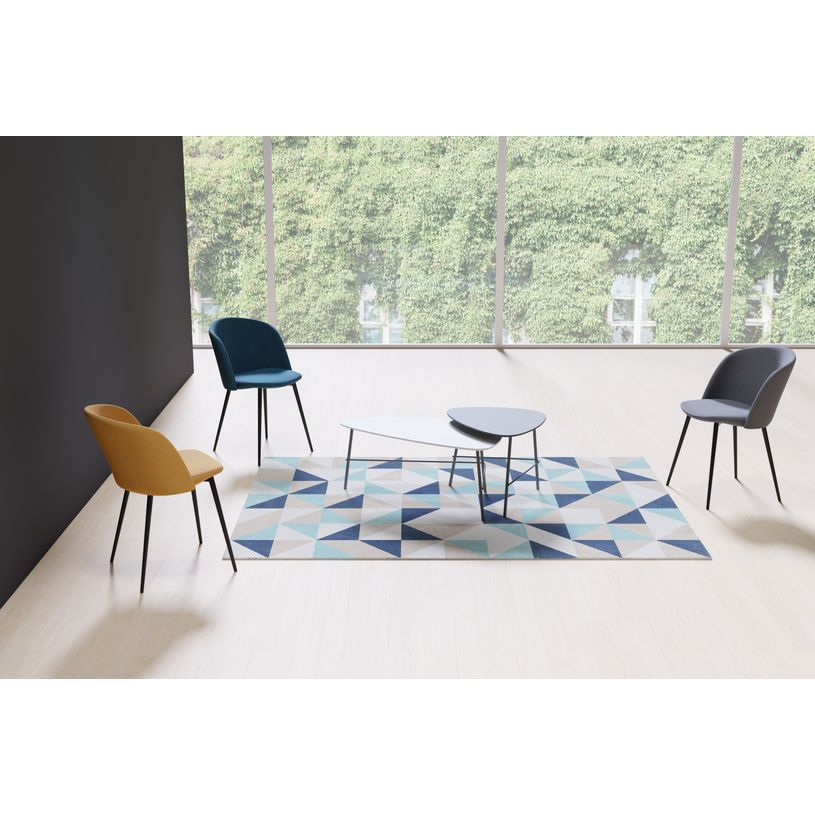 3660141226256-Table basse LAZY - L60,5 x P50 x H45 cm - pieds acier noir - plateau blanc-P_400001940_3-2