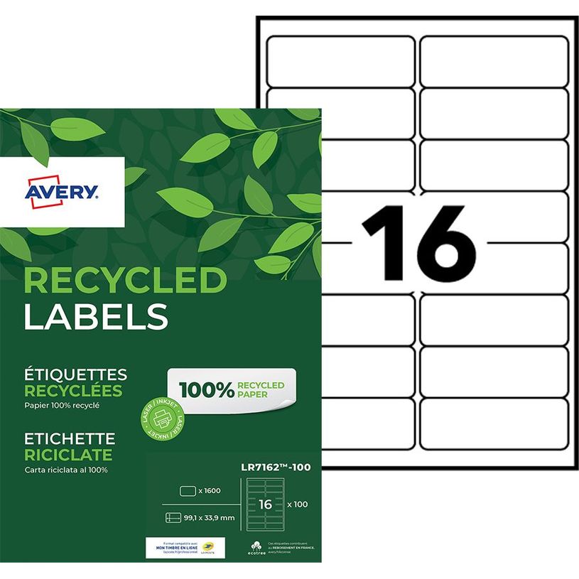 4004182055908-Avery - 1600 Étiquettes adresse recyclées blanches - 33,9 x 99,1 mm - Impression laser --P_400002010_1-0