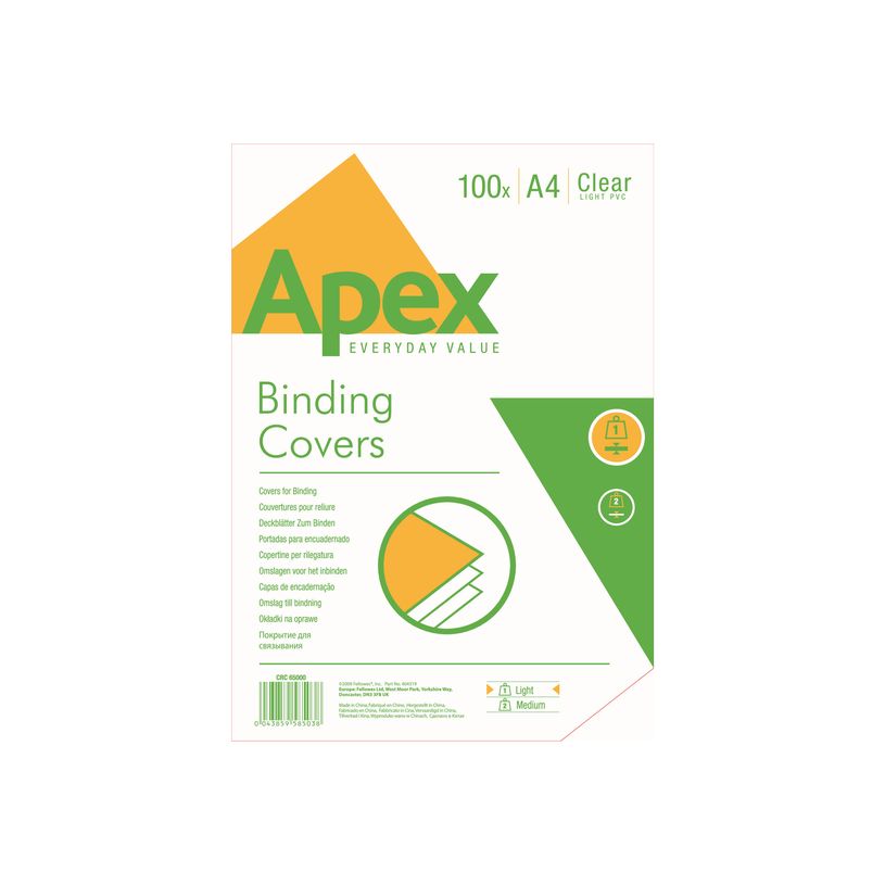 043859585038-Fellowes - 100 couverture à reliures A4 (21 x 29,7 cm) - plastique 80 microns - transparen-P_400002307_1-0