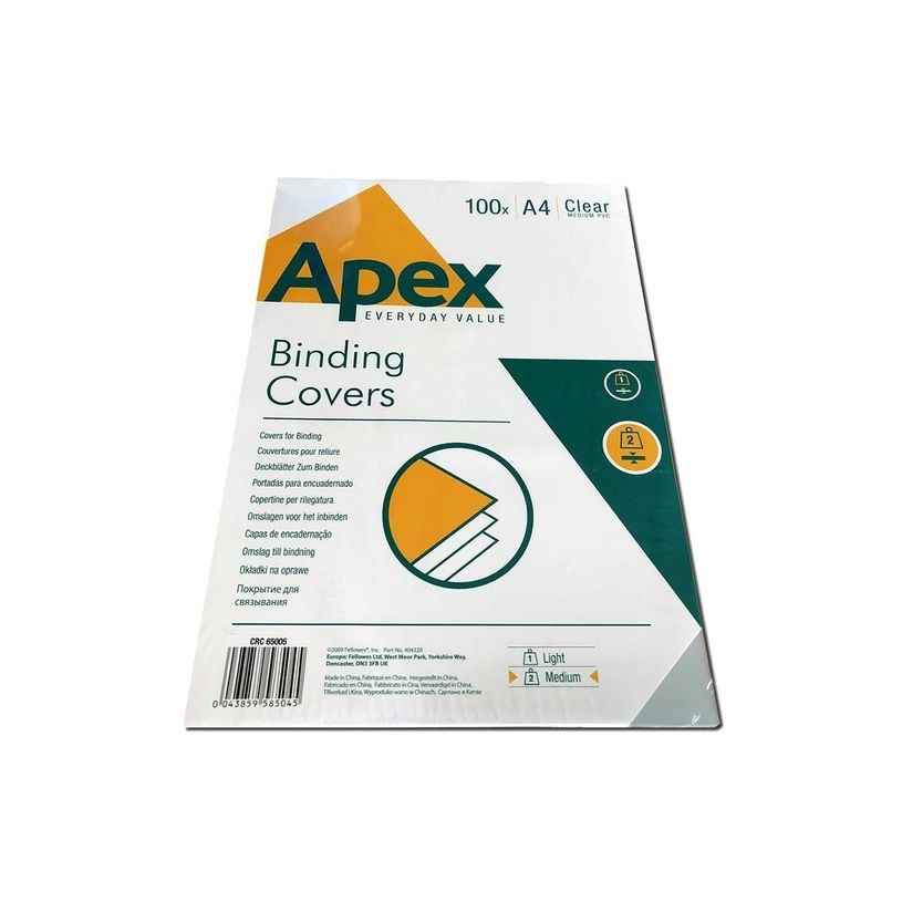 0043859585045-Apex - 100 couvertures à reliure A4 (21 x 29,7 cm) - plastique 180 microns - transparent-P_400002308_3-2