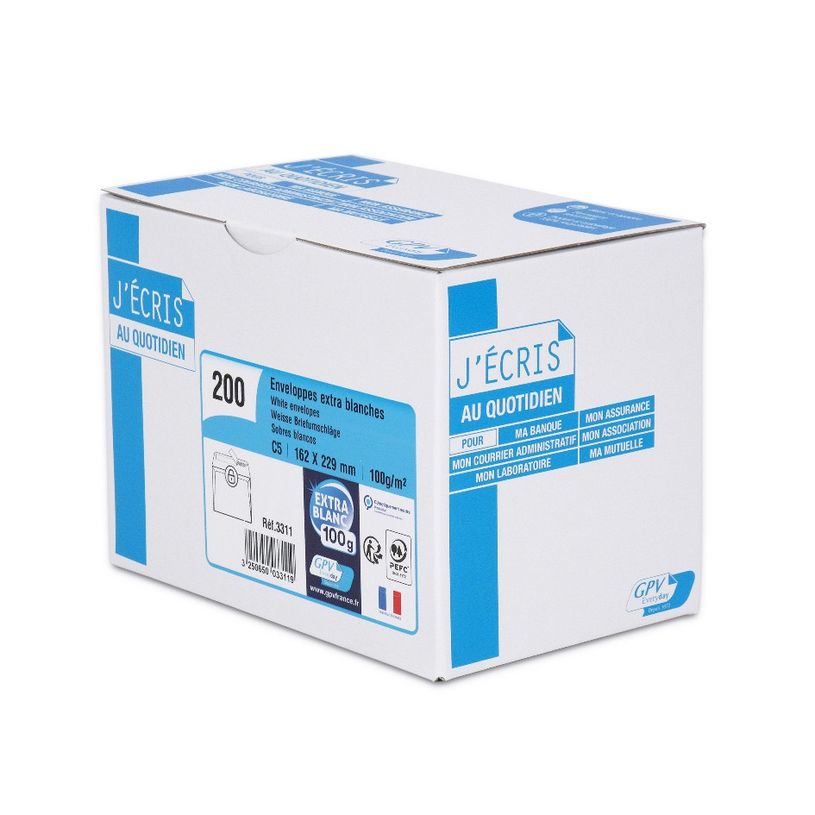 3250650033133-GPV - 200 Enveloppes DL 110 x 220 mm - 100 gr - sans fenêtre - blanc-P_400002464_1-0