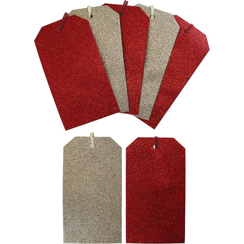 5033601568315-Clairefontaine Eurowrap - 10 Étiquettes cadeau pailletées - rouge/or-P_400002932_2-1