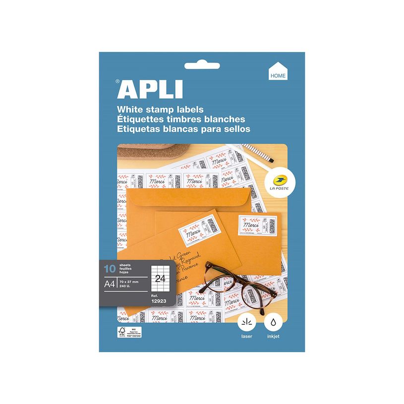 8410782129233-Apli Agipa - 240 Étiquettes adhésives blanches multi-usages - 70 x 37 mm - coins droits -P_400002964_2-0