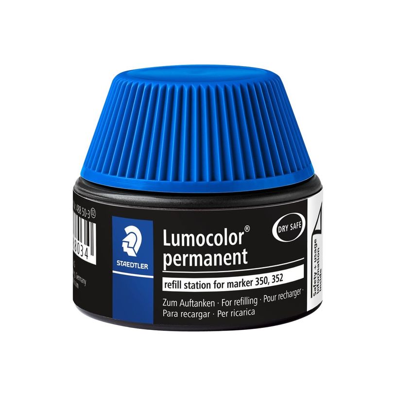 4007817488034-STAEDTLER Lumocolor - Flacon de recharge 30 ml - bleu - pour marqueurs permanents Lumocolo-P_400004059_1-0