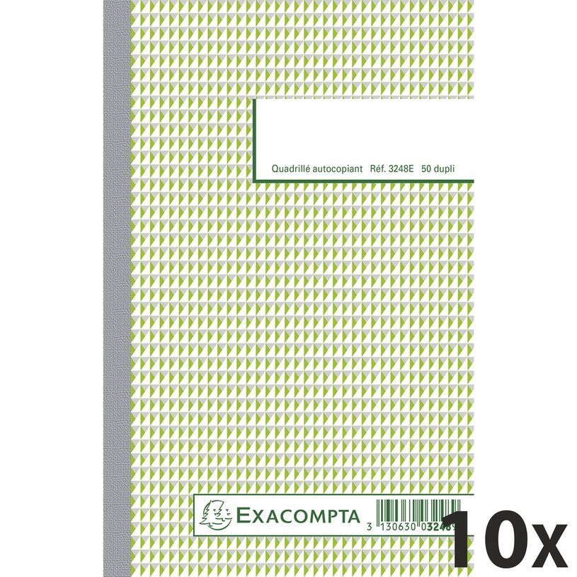 3130632032487-Exacompta - 10 Manifolds Carnets quadrillés - 50 dupli - 21 x 13,5 cm-P_400005526_1-0