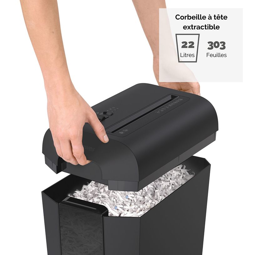 043859764792-Fellowes Powershred LX65 - destructeur de documents coupe croisée - 10 feuilles - Corbeille 22-P_400006920_17-3