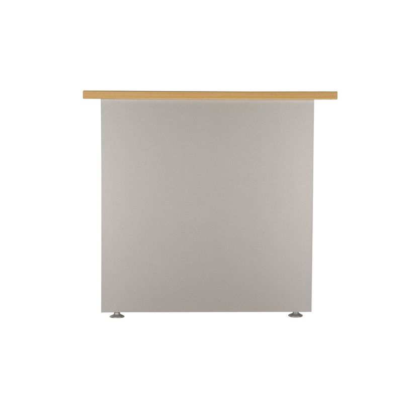 3253310175433-Bureau compact à droite DUAL - L180 cm - Pieds Anthracite - plateau imitation Chêne clair (Pieds de renfort ou caisson bout de bureau obligat-P_400009075_4-2