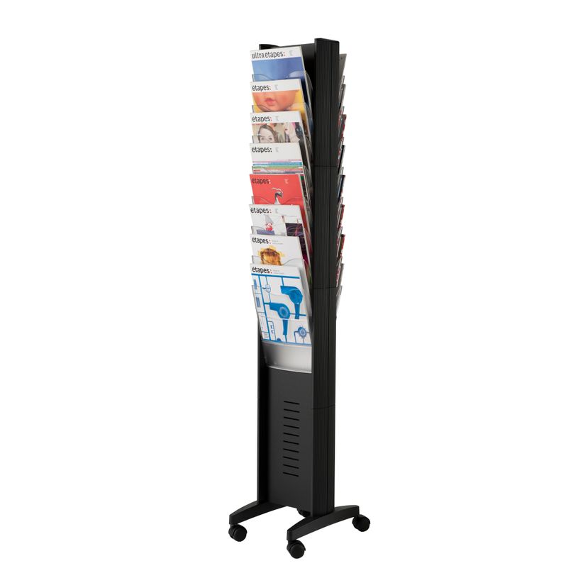 3660141881028-Présentoir mobile double face - 16 cases pour documents format A4 - noir-P_400009595_1-0