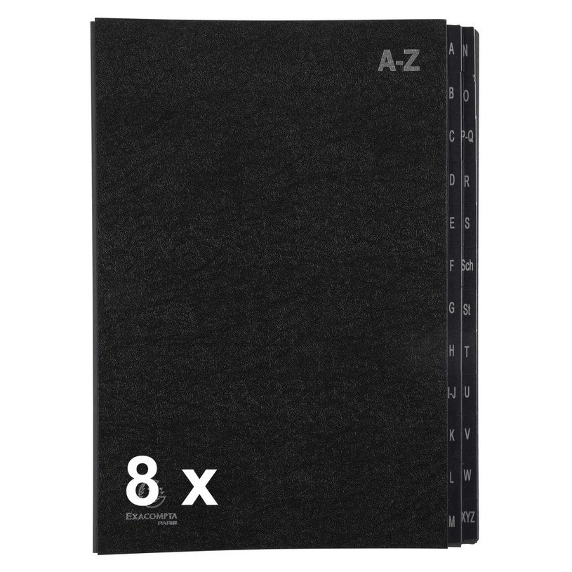 3130631570249-Exacompta Ordonator - 8 Trieurs alphabétique 24 positions - noir-P_400010742_2-0