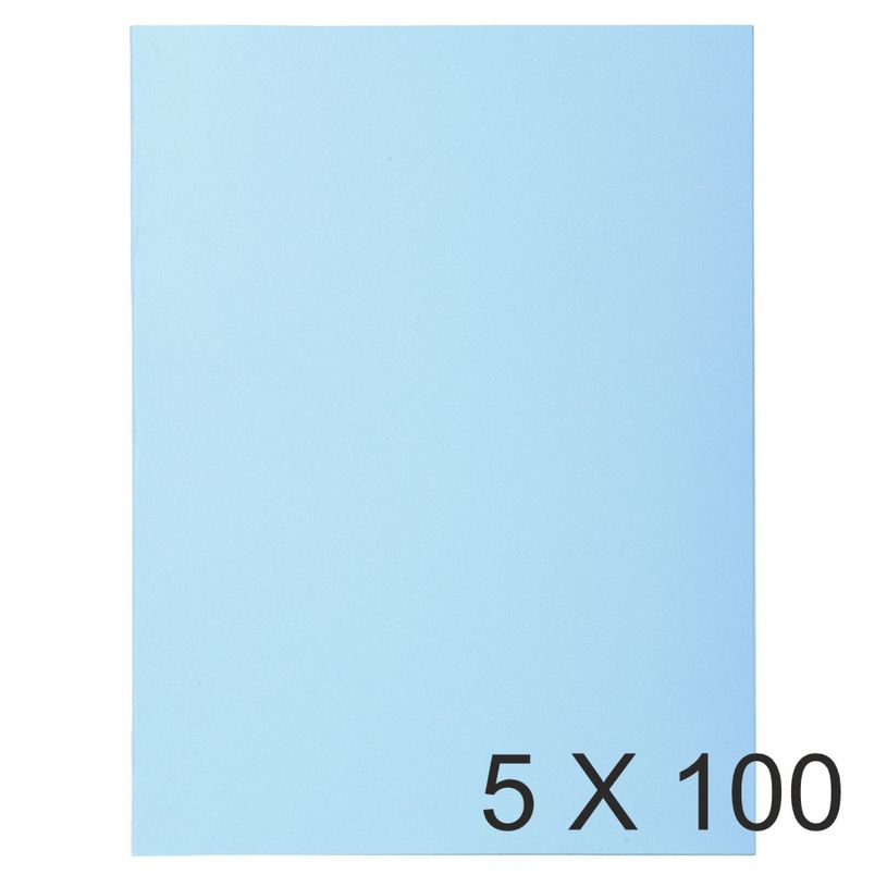 3288583401064-Exacompta Super 160 - 5 Paquets de 100 Chemises - 160 gr - bleu clair-P_400010890_1-0