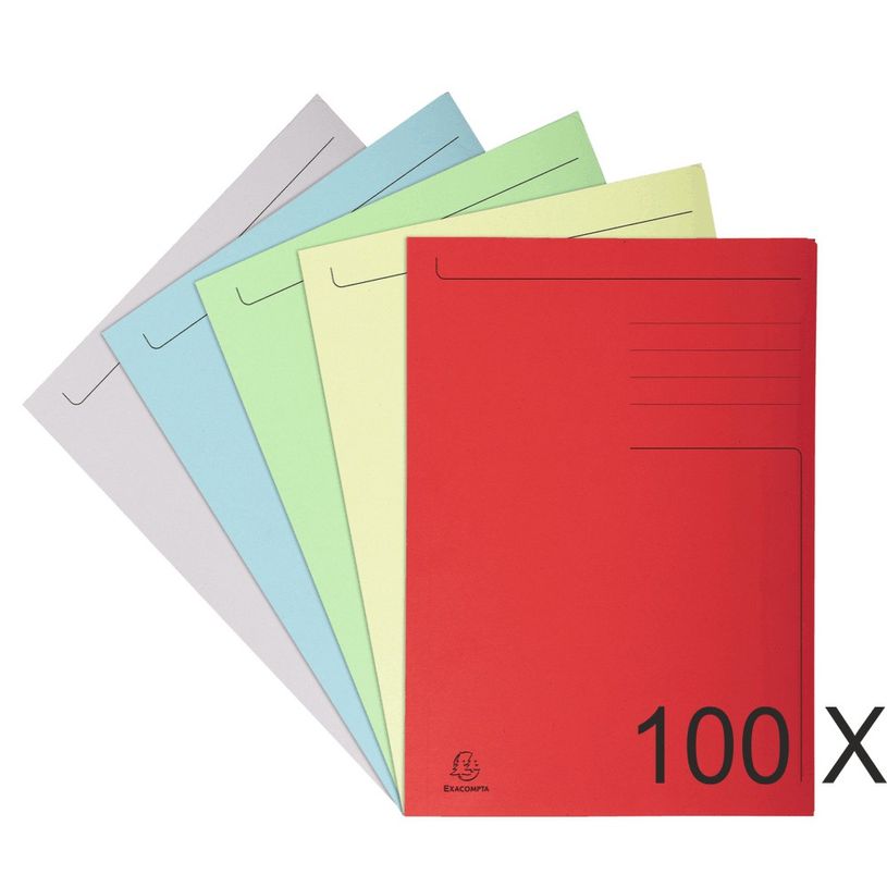 3130635449008-Exacompta Forever - 100 Chemises imprimées format folio - 280 gr - couleurs assorties-P_400010976_1-0
