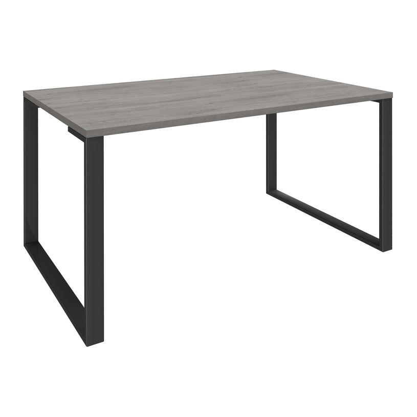 0404000122968-Bureau droit LOFTER - L160 cm - Plateau imitation chêne gris - pied Carbone-P_400012296_1-0
