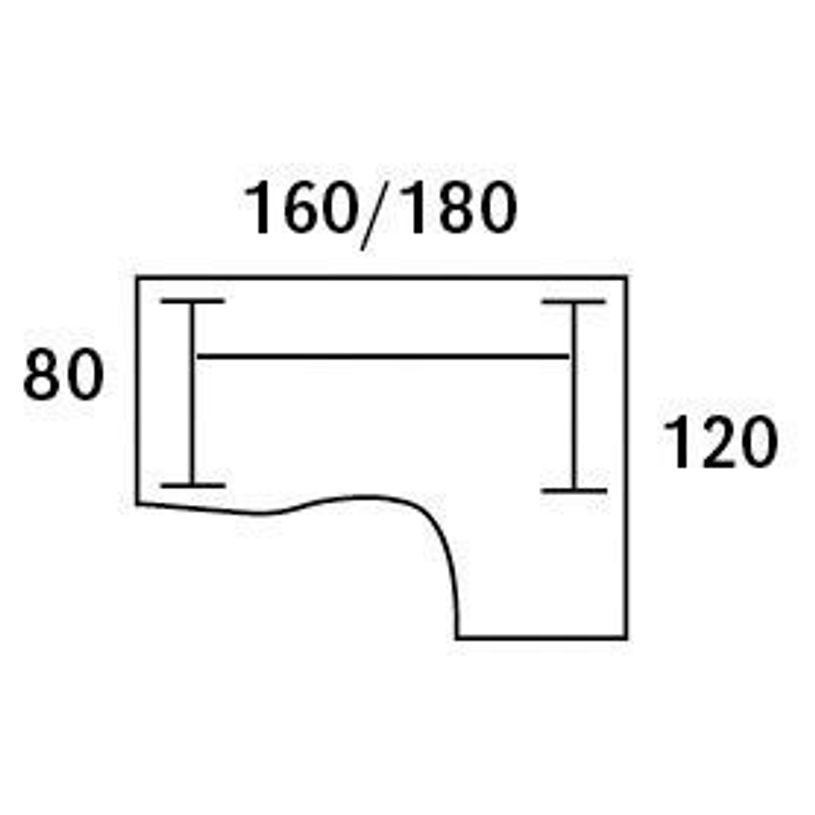 0404000123385-Bureau compact LOFTER - L180 cm - Retour à droite - Plateau Blanc - pied Carbone - (pied de renfort obligat-P_400012338_2-2