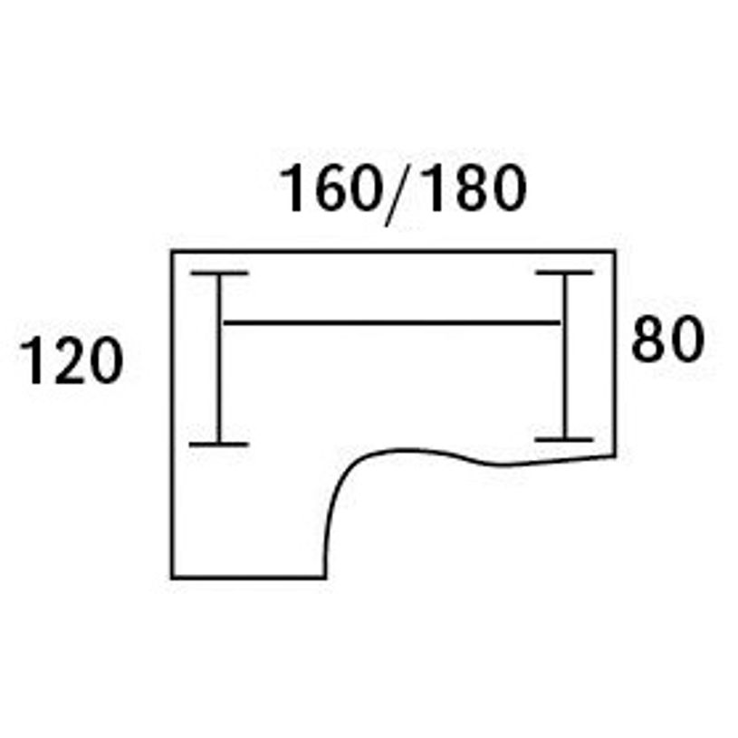 0404000123552-Bureau compact LOFTER - L180 cm - Retour à gauche - Plateau imitation Merisier - pied Blanc - (pied de renfort obligat-P_400012355_2-1