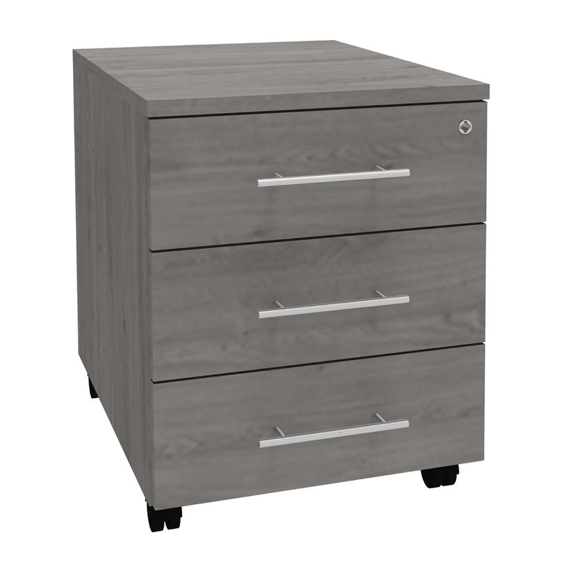 0404000124320-Caisson mobile IRIS - L43 x H56 x P60 cm - 3 tiroirs - imitation Chêne gris-P_400012432_1-0