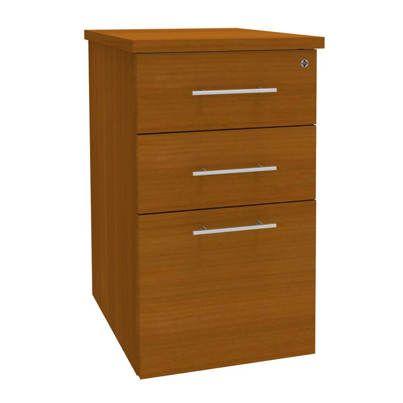 0404000124672-Caisson bout de bureau EXPRIM/LOFTER - L47 x P60 cm - imitation Merisier-P_400012467_1-0