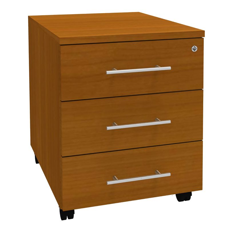 0404000124719-Caisson mobile EXPRIM/LOFTER - L43 x H56 x P60 cm - 3 tiroirs - imitation Merisier-P_400012471_1-0