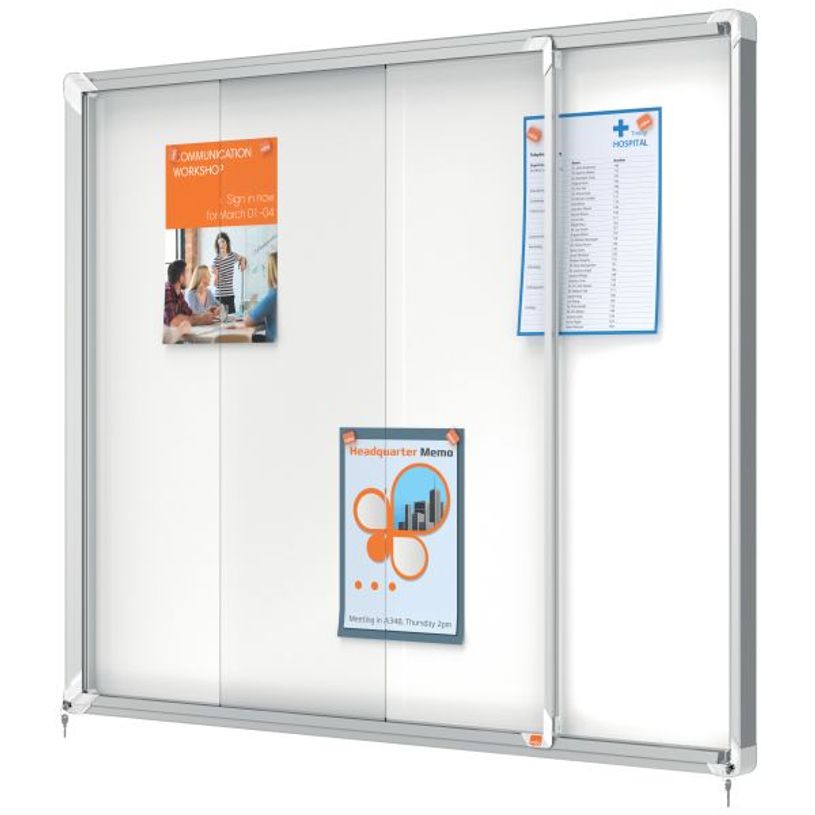 5028252076210-Nobo - Vitrine d'affichage - 15 feuilles A4 - surface magnetique - porte coulissante - 113,7 x 96,7 x 6--1