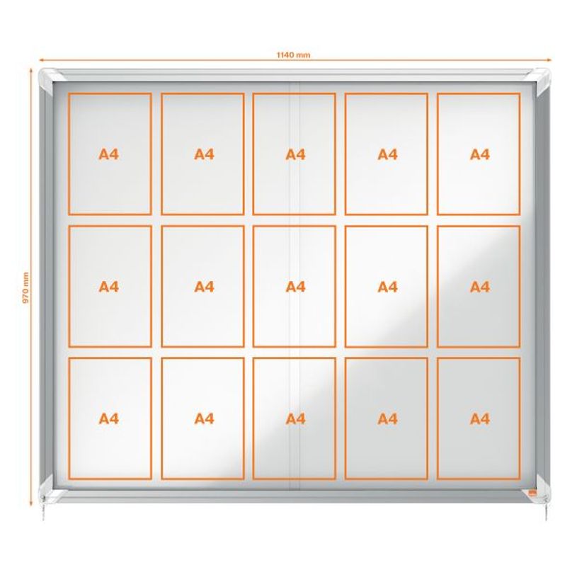 5028252076210-Nobo - Vitrine d'affichage - 15 feuilles A4 - surface magnetique - porte coulissante - 113,7 x 96,7 x 6--3