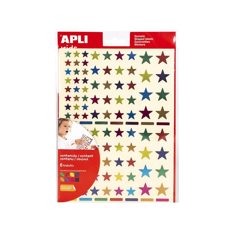 8410782183969-Apli Kids - 624 Gommettes étoiles métallisées - couleurs assorties (vert, rouge, bleu, -P_405111161_1-0