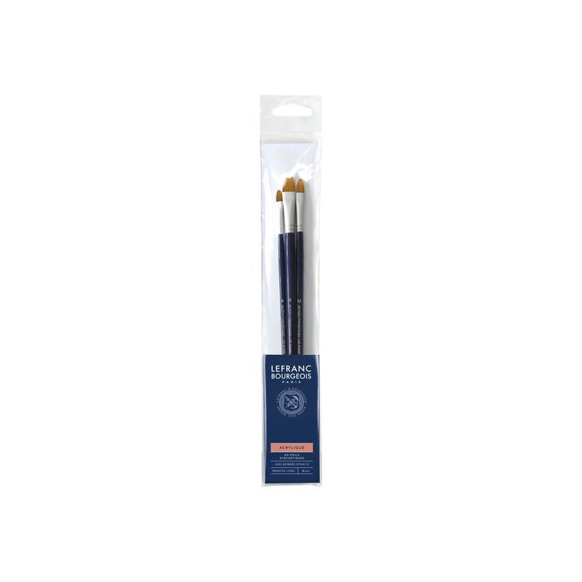 3013643002420-Lefranc Bourgeois - Pack de 3 pinceaux ronds - manche long - N° 4, 8, 12-P_405111418_1-0