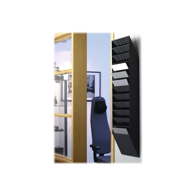 7318089781066-Durable Flexiboxx - Présentoir mural porte-document - 12 cases A4 paysage - noir-P_405112868_2-1