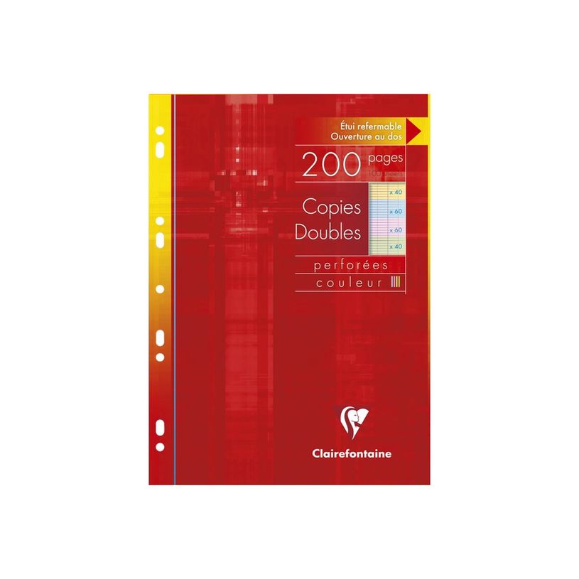 3329680471113-Clairefontaine - copies doubles - 200 pages - A4 - couleurs assorties - grands carreaux (S-P_405112971_1-0