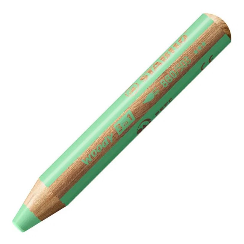 4006381578035-STABILO Woody 3-en-1 - Crayon de couleur pointe large - vert pastel-P_405113635_1-0