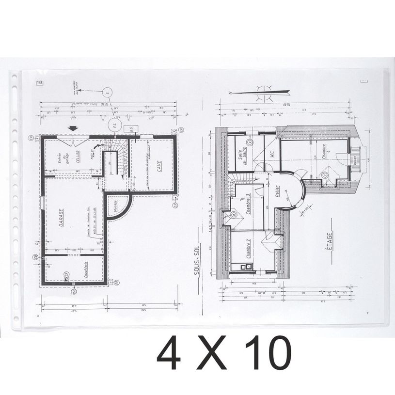 3130632031930-Exacompta - 4 Packs de 10 Pochettes perforées - A3 paysage - 12/100-P_405118343_1-0