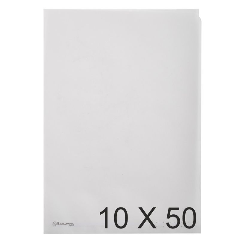 3130632508500-Exacompta - 10 Packs de 50 Pochettes coin papier - A4 - transparent blanc-P_405118347_1-0
