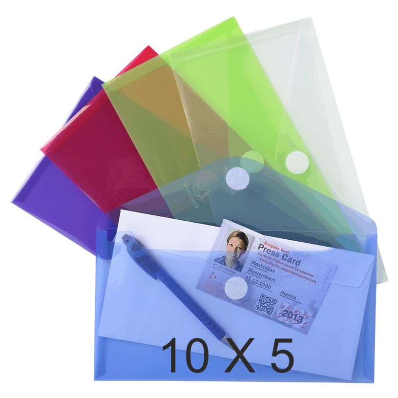3130632565107-Exacompta - 10 Packs de 5 Pochettes perforées à scratch - 25 x 13,5 cm - couleurs assort-P_405118364_1-0
