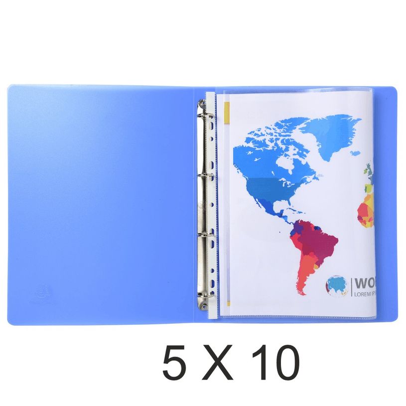 3130632062057-Exacompta - 5 Packs de 10 Pochettes perforées doubles - A4 ou A3 - 9/100-P_405118379_1-0