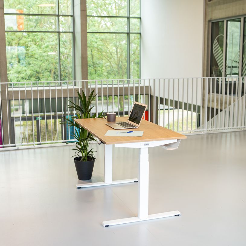 3760350281043-Bureau électrique UGO - L120x70cm - pieds blancs - plateau chêne massif-P_405119040_1-0