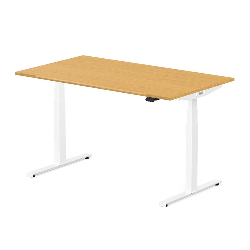 3760350281050-Bureau électrique UGO - L140x80cm - pieds blancs - plateau chêne massif-P_405119045_2-1