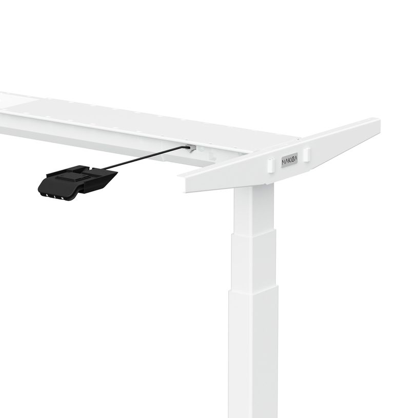 3760350281050-Bureau électrique UGO - L140x80cm - pieds blancs - plateau chêne massif-P_405119045_6-5