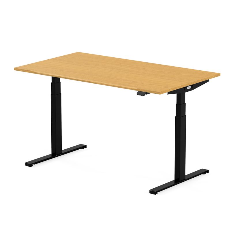 3760350281159-Bureau électrique UGO - L160x80cm - pieds noirs - plateau chêne massif-P_405119052_1-0