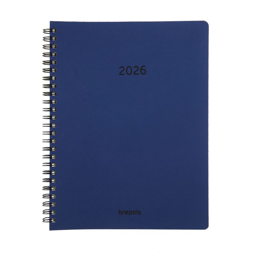 5412303376938-Agenda à spirale Calvi Timing Recyclé - 1 semaine sur 2 pages - 17 x 22 cm - bleu - Brepols--0