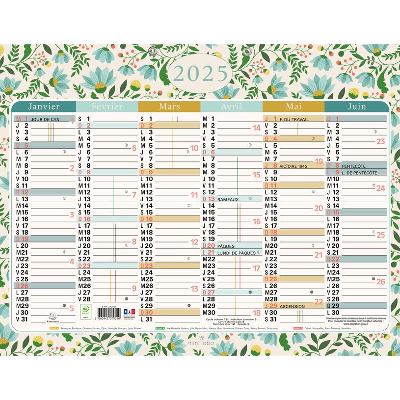 3660942079020-Calendrier Mini Labo - 6 mois par face - 43 x 33,5 cm - Exacompta-P_405120019_1-0