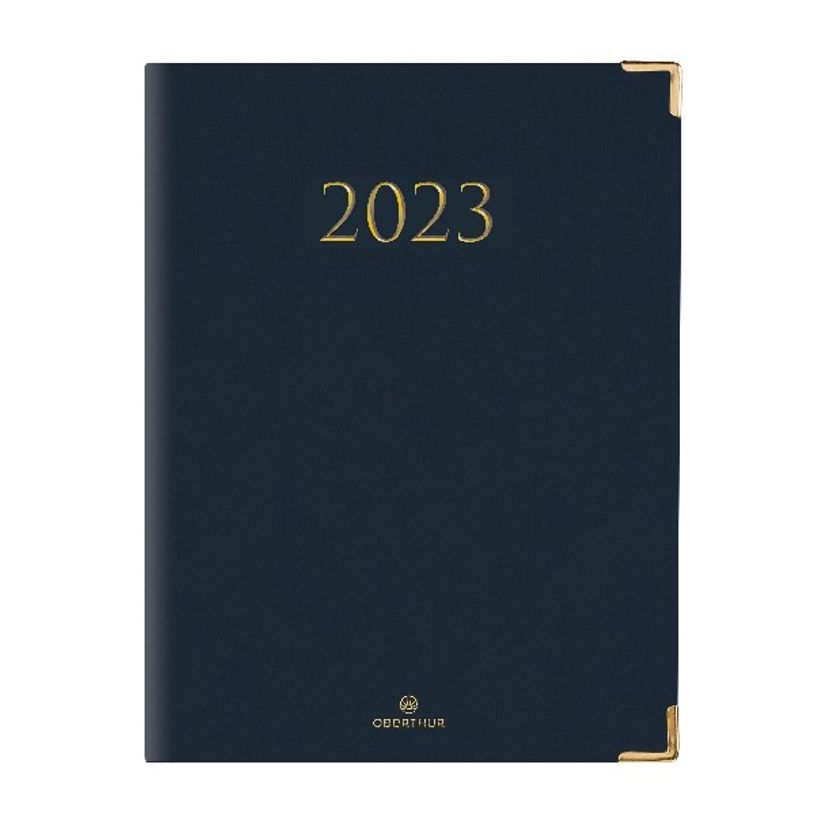 3664447132709-Agenda Kiev - 1 semaine sur 2 pages - 22 x 28 cm - bleu marine - Oberthur-P_405120101_1-0