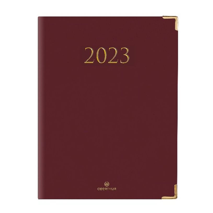 3664447132716-Agenda Kiev - 1 semaine sur 2 pages - 22 x 28 cm - bordeaux - Oberthur-P_405120102_1-0