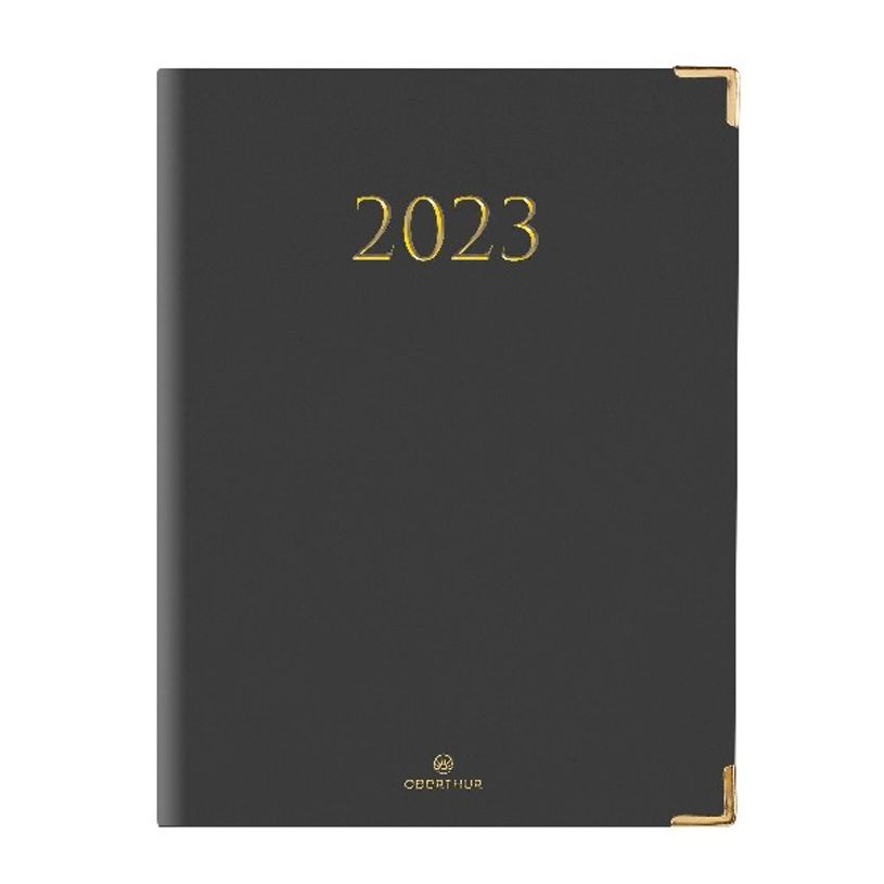 3664447132723-Agenda Kiev - 1 semaine sur 2 pages - 22 x 28 cm - gris - Oberthur-P_405120103_1-0