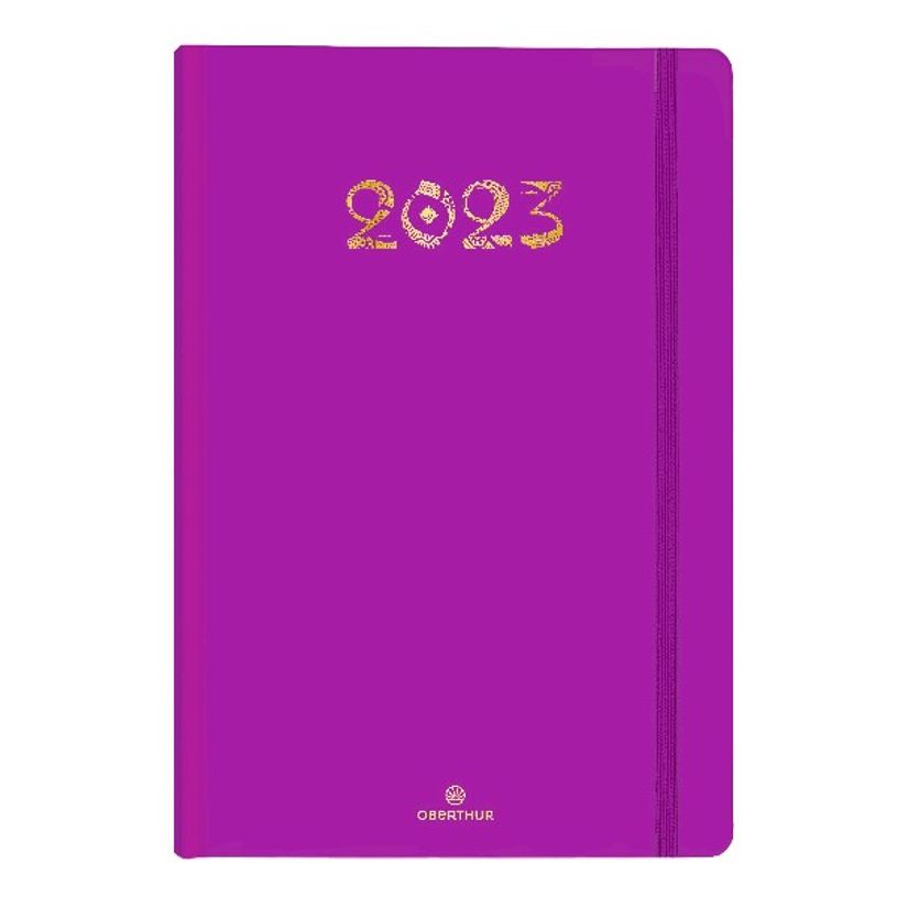3664447131702-Agenda à élastique Cachemire - 1 semaine sur 2 pages - 17 x 24,5 cm - violet - Oberthur-P_405120126_1-0